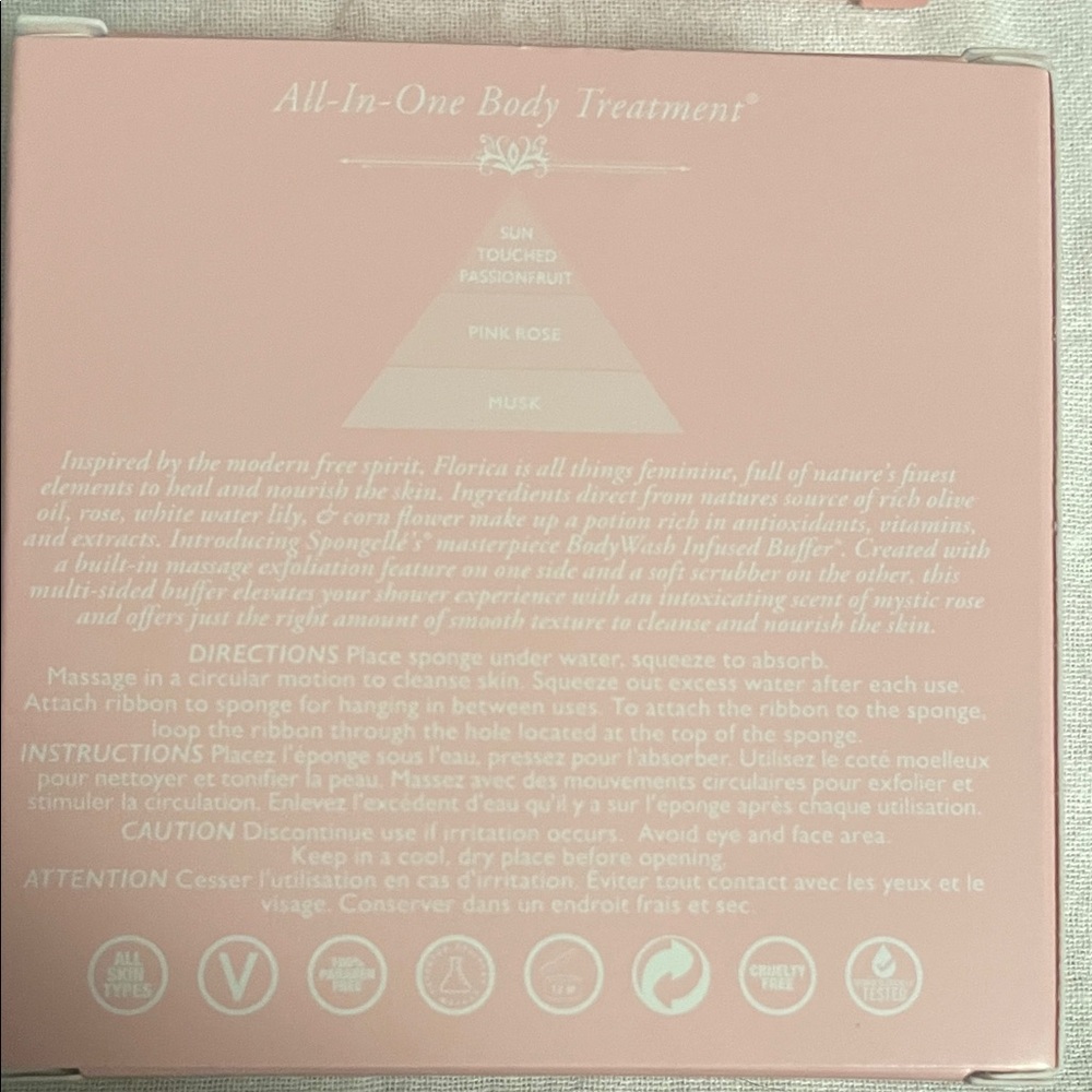 Spongelle Florica Body Wash Infused Buffer - Pink - Picture 2 of 3
